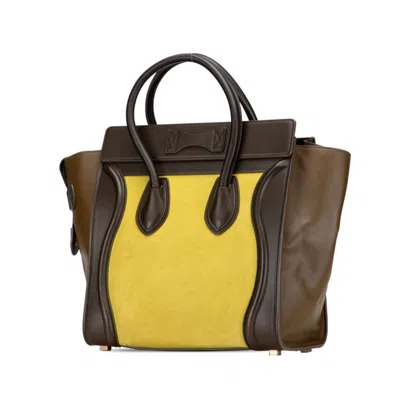 Pre-owned Celine Green Khaki Leather Handbag Tote Bag () In Multi