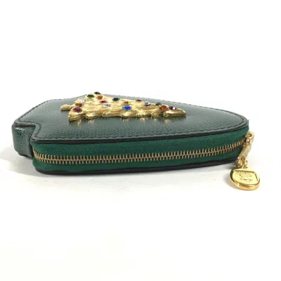 Pre-owned Celine Green Leather Coin Purse/coin Case ()