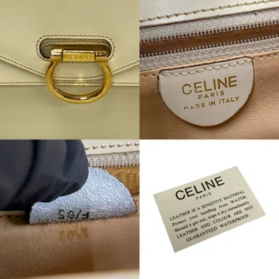 Pre-owned Celine Ivory White Leather Handbag Tote Bag ()