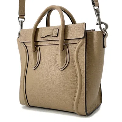 Pre-owned Celine Luggage Beige Leather Handbag Shoulder Bag () In Sand