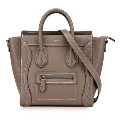 Pre-owned Celine Luggage Grayish Leather Handbag Shoulder Bag ()