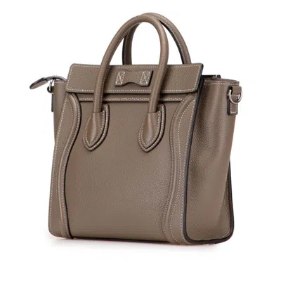 Pre-owned Celine Luggage Grayish Leather Handbag Shoulder Bag ()