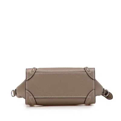 Pre-owned Celine Luggage Grayish Leather Handbag Shoulder Bag ()