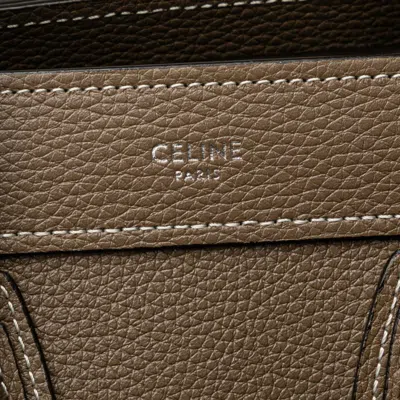 Pre-owned Celine Luggage Grayish Leather Handbag Shoulder Bag ()