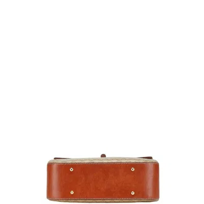 Pre-owned Celine Macadam Beige Brown Pvc Leather Handbag Shoulder Bag () In Multi