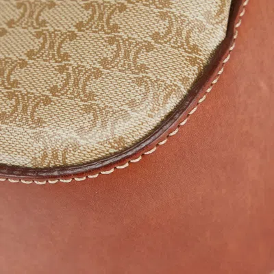 Pre-owned Celine Macadam Beige Brown Pvc Leather Handbag Shoulder Bag () In Multi