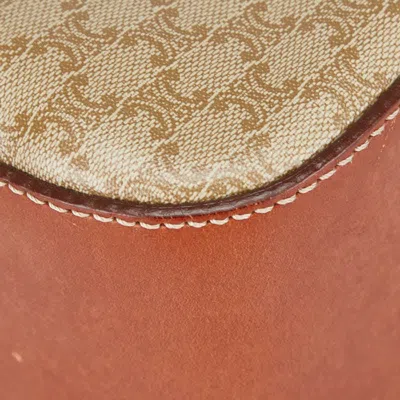 Pre-owned Celine Macadam Beige Brown Pvc Leather Handbag Shoulder Bag () In Multi