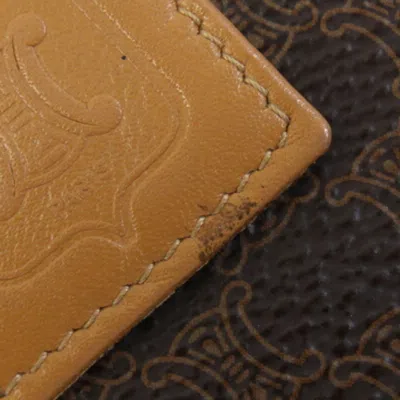 Pre-owned Celine Macadam Beige Dark Brown Pvc Leather Wallet (bi-fold) () In Multi