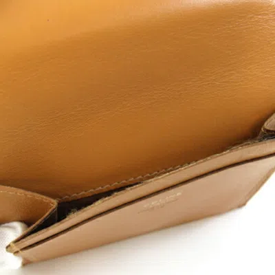 Pre-owned Celine Macadam Beige Dark Brown Pvc Leather Wallet (bi-fold) () In Multi