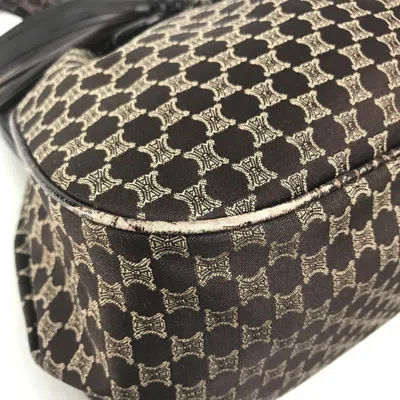 Pre-owned Celine Macadam Brown Canvas Leather Shoulder Bag Tote Bag ()