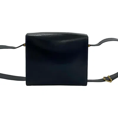 Pre-owned Celine Navy Leather Pochette Shoulder Bag () In Blue