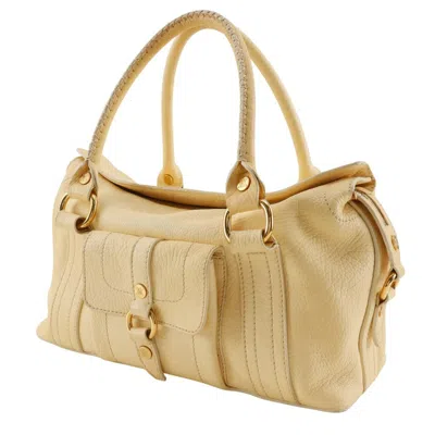 Pre-owned Celine Off-white Leather Boston Bag Tote Bag ()