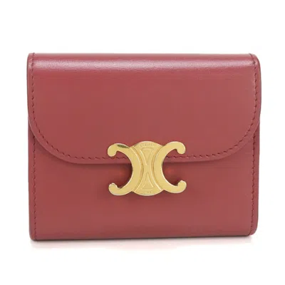 Pre-owned Celine Pink Leather Wallet (tri-fold) ()