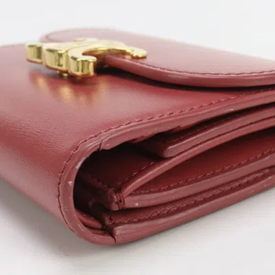 Pre-owned Celine Pink Leather Wallet (tri-fold) ()