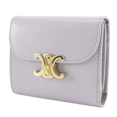 Pre-owned Celine Purple Leather Wallet (tri-fold) ()