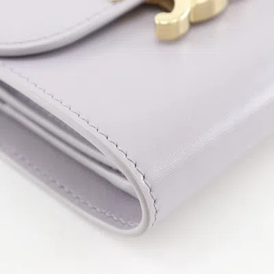 Pre-owned Celine Purple Leather Wallet (tri-fold) ()