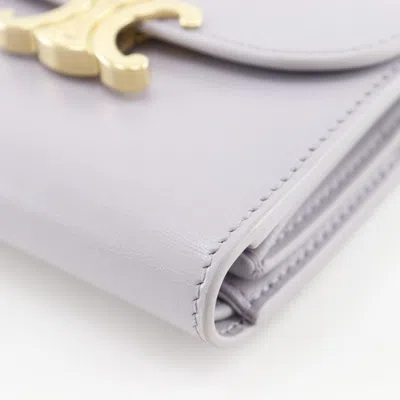 Pre-owned Celine Purple Leather Wallet (tri-fold) ()