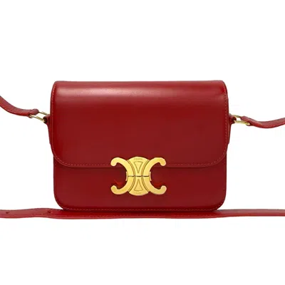 Pre-owned Celine Red Color Leather Pochette Shoulder Bag ()