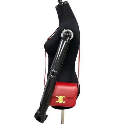 Pre-owned Celine Red Color Leather Pochette Shoulder Bag ()