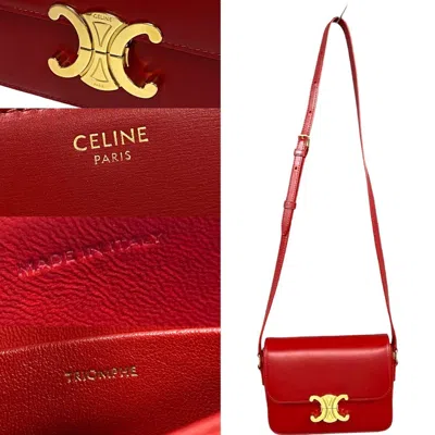 Pre-owned Celine Red Color Leather Pochette Shoulder Bag ()