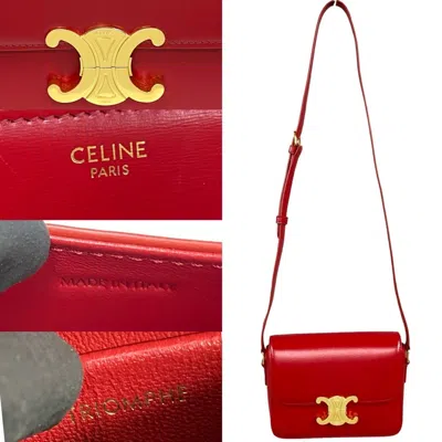 Pre-owned Celine Red Color Leather Pvc Pochette Shoulder Bag ()