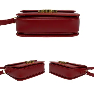 Pre-owned Celine Red Color Leather Pochette Shoulder Bag ()