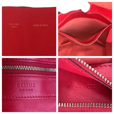 Pre-owned Celine Red Color Leather Shoulder Bag Tote Bag ()
