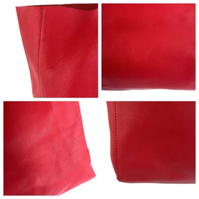Pre-owned Celine Red Color Leather Shoulder Bag Tote Bag ()