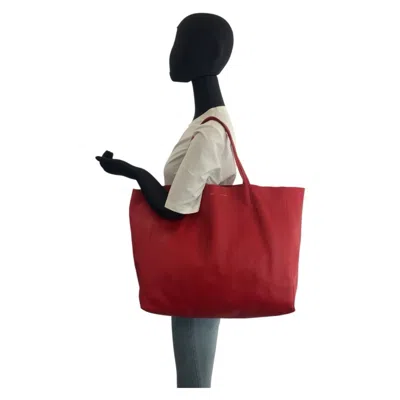 Pre-owned Celine Red Color Leather Shoulder Bag Tote Bag ()