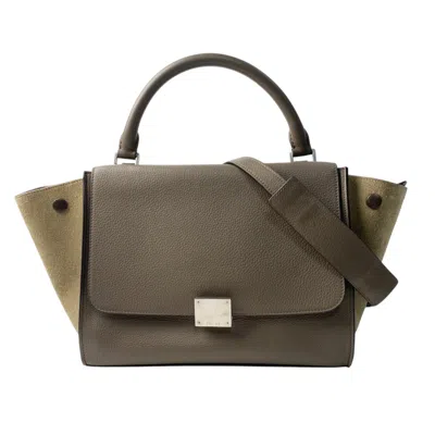 Pre-owned Celine Trapeze Beige Leather Handbag Shoulder Bag () In Sand