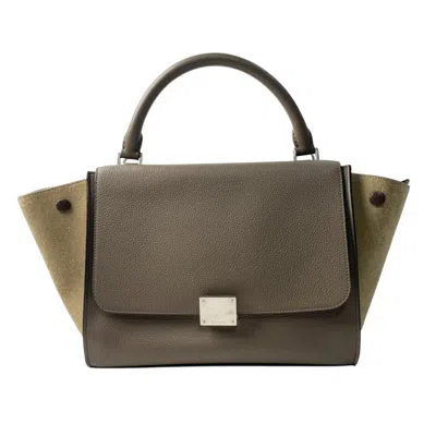 Pre-owned Celine Trapeze Beige Leather Handbag Shoulder Bag () In Sand