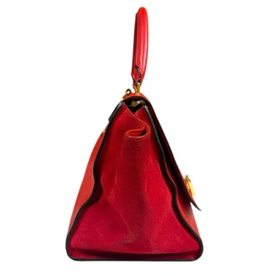 Pre-owned Celine Trapeze Red Color Leather Shoulder Bag ()