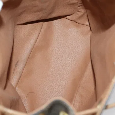 Pre-owned Celine Vintage Drawstring Flap Backpack Macadam Coated Canvas Brown Canvas Backpack Bag ()