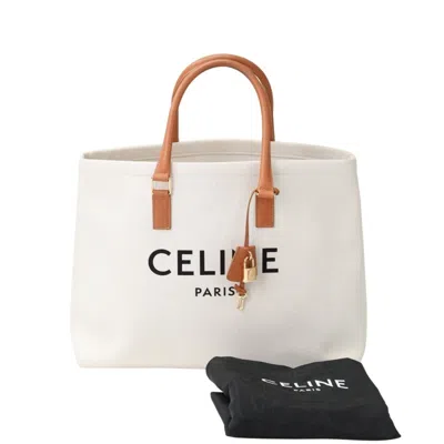 Pre-owned Celine White Canvas Tote Bag ()