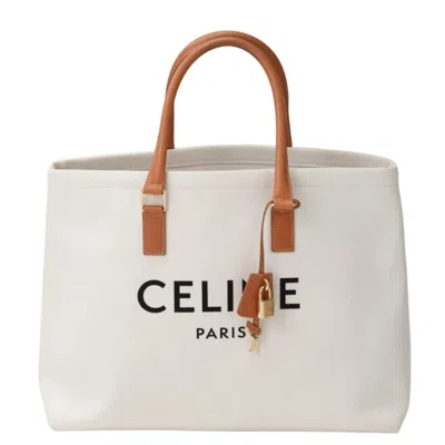 Pre-owned Celine White Canvas Tote Bag ()
