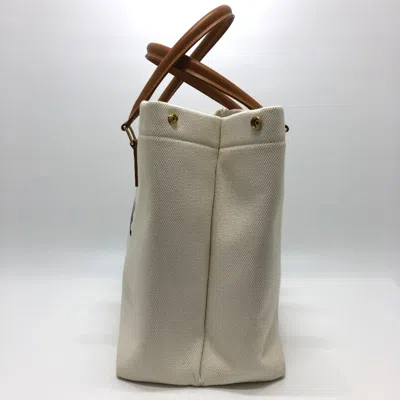 Pre-owned Celine White Canvas Leather Tote Bag ()