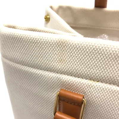 Pre-owned Celine White Canvas Leather Tote Bag ()