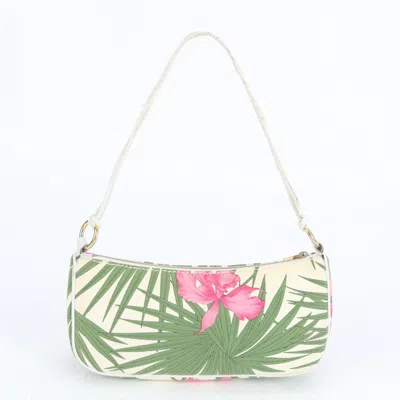 Pre-owned Celine White Leather Canvas Pouch Shoulder Bag Tote Bag ()