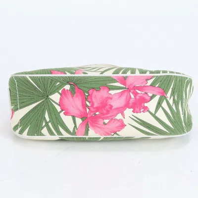 Pre-owned Celine White Leather Canvas Pouch Shoulder Bag Tote Bag ()