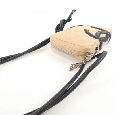 Pre-owned Chanel Beige Black Cambon Ligne Shoulder Bag () In Multi