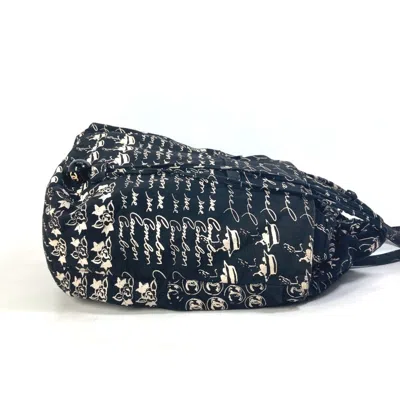 Pre-owned Chanel Beige Black Canvas Shoulder Bag Tote Bag () In Multi
