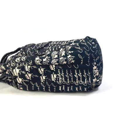 Pre-owned Chanel Beige Black Canvas Shoulder Bag Tote Bag () In Multi