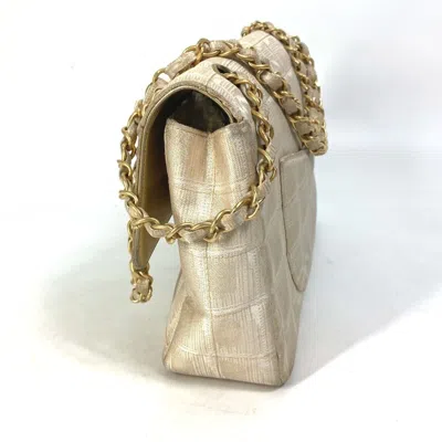 Pre-owned Chanel Beige Canvas Shoulder Bag () In Sand