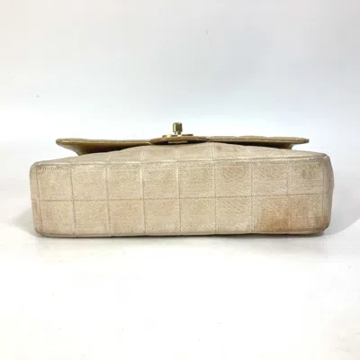 Pre-owned Chanel Beige Canvas Shoulder Bag () In Sand