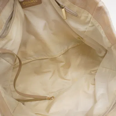 Pre-owned Chanel Beige Nylon Tote Bag () In Sand