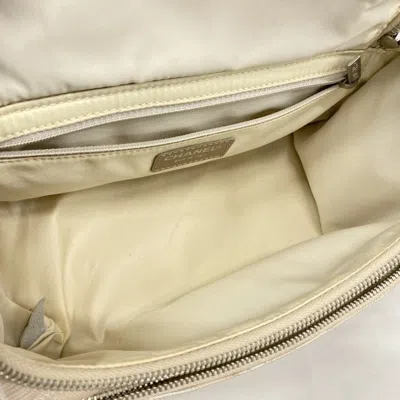 Pre-owned Chanel Beige Silver Nylon Shoulder Bag ()