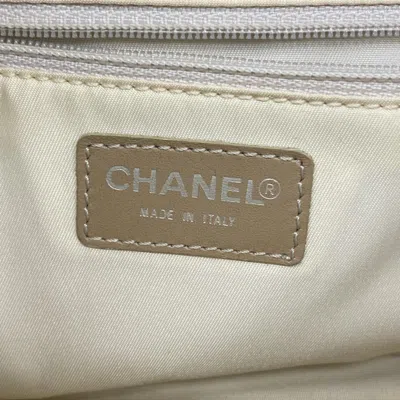 Pre-owned Chanel Beige Silver Nylon Shoulder Bag ()
