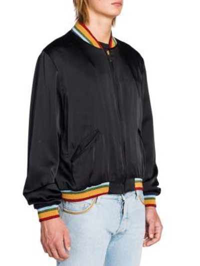 Shop Palm Angels Rainbow Bomber Jacket In Black