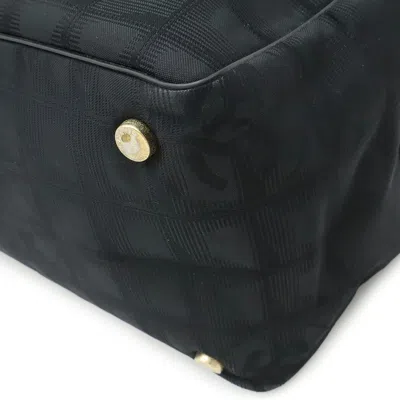 Pre-owned Chanel Black Brown Leather Nylon Tote Bag () In Multi