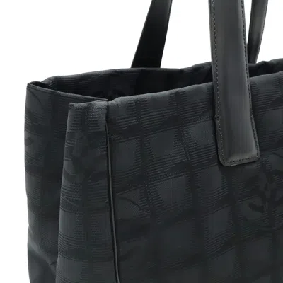 Pre-owned Chanel Black Brown Leather Nylon Tote Bag () In Multi